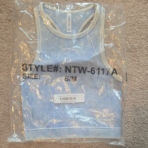 Zenana Outfitters Blue Ribbed Brami